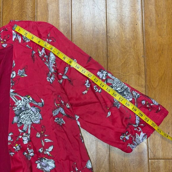 Free People Womens Kimono Size S Asymmetric Fairy Boho Oversize Midi Artsy Flowy - Picture 13 of 14